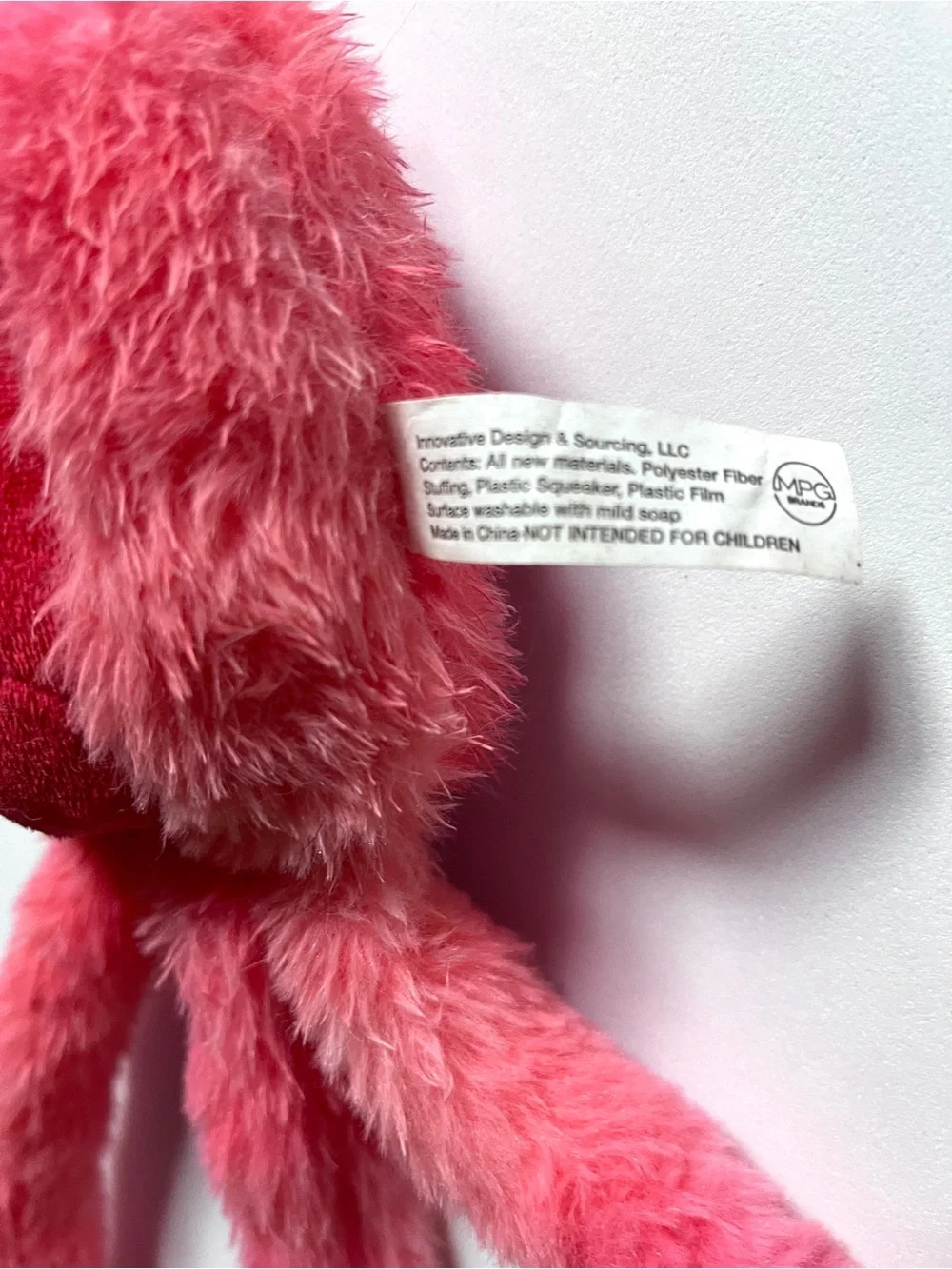 Dog toy- Plush Pink Octopus Toy - Soft Long-Legged Stuffed Animal- 11.5 inches